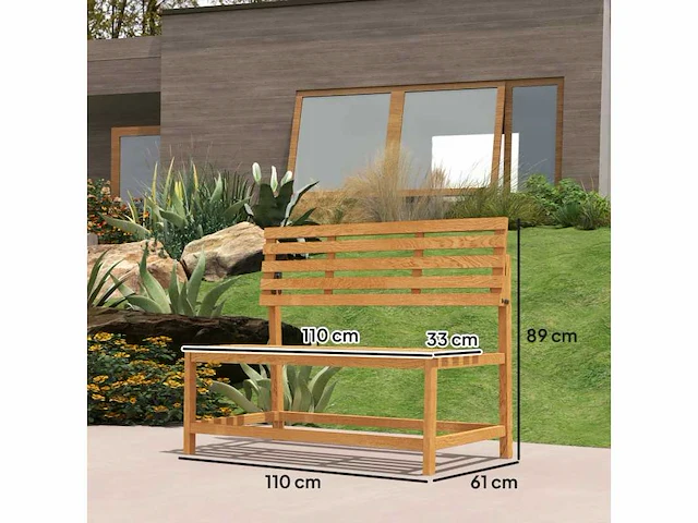 2-zits houten tuinbank - afbeelding 4 van  6
