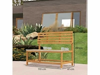 2-zits houten tuinbank - afbeelding 4 van  6