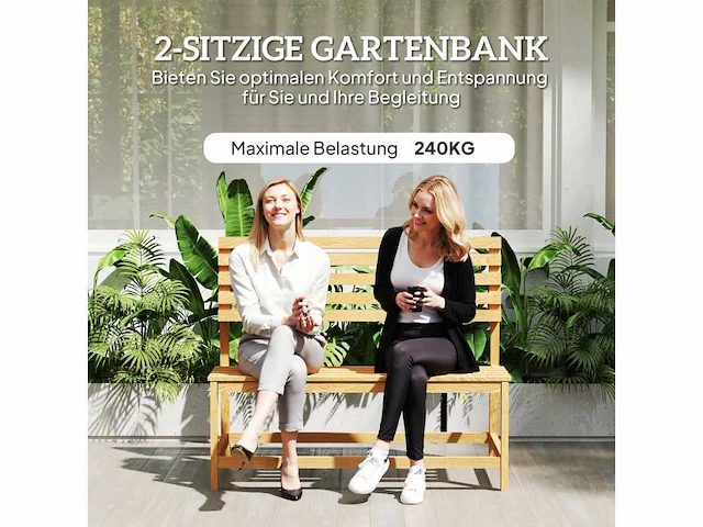 2-zits houten tuinbank - afbeelding 5 van  6