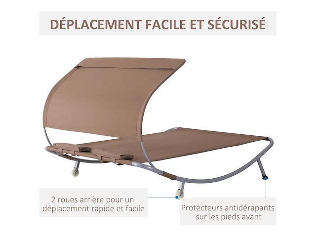 2-zits ligbed eigentijds design tuinbed - afbeelding 6 van  7