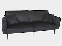 2-zits slaapbank - zwart fluweel - afbeelding 1 van  10