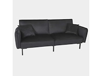 2-zits slaapbank - zwart fluweel - afbeelding 3 van  10