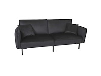 2-zits slaapbank - zwart fluweel - afbeelding 4 van  10