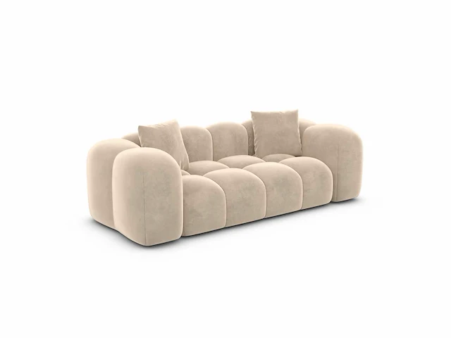 2-zitsbank - beige fluweel - afbeelding 2 van  6