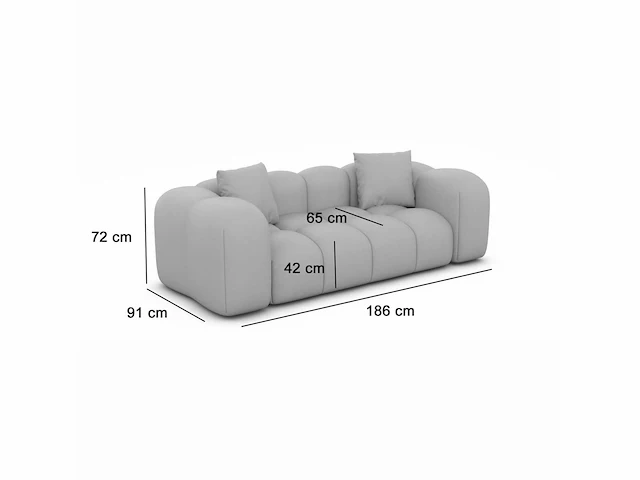 2-zitsbank - beige fluweel - afbeelding 6 van  6