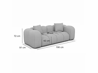 2-zitsbank - beige fluweel - afbeelding 6 van  6
