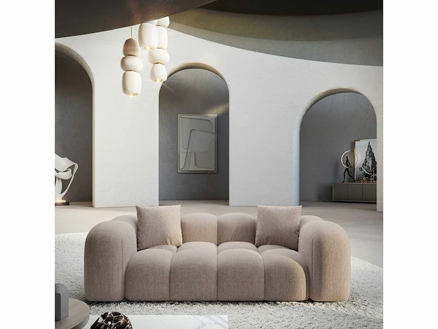 2-zitsbank - beige stof - afbeelding 1 van  6