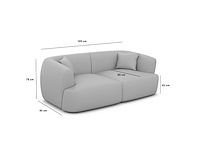 2-zitsbank - beige stof - afbeelding 8 van  10