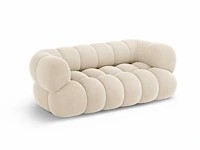 2-zitsbank - lichtbeige fluweel - afbeelding 3 van  7