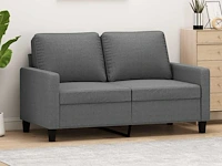 2-zitsbank donkergrijs 120 cm stof - afbeelding 1 van  6