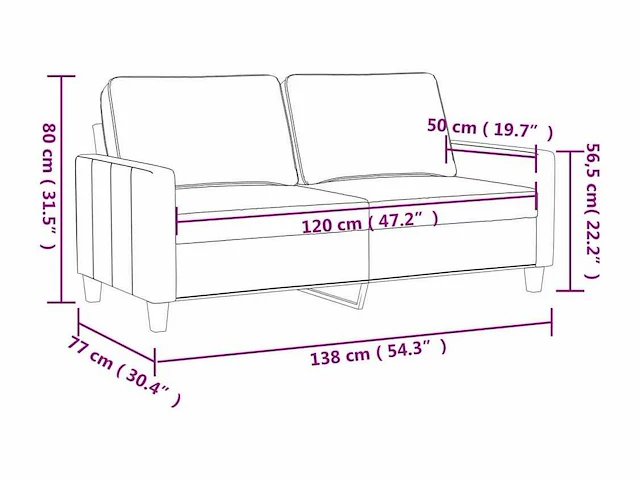 2-zitsbank donkergrijs 120 cm stof - afbeelding 5 van  6