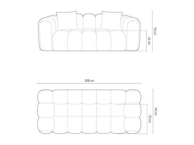 2-zitsbank in koningsblauw fluweel van christian lacroix - afbeelding 5 van  6