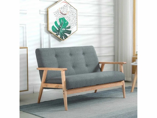 2-zitsbank in scandinavische stijl met armleuningen - afbeelding 2 van  6