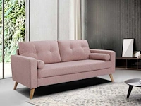 2-zitsbank in stof met woleffect en terries - roze - afbeelding 1 van  7