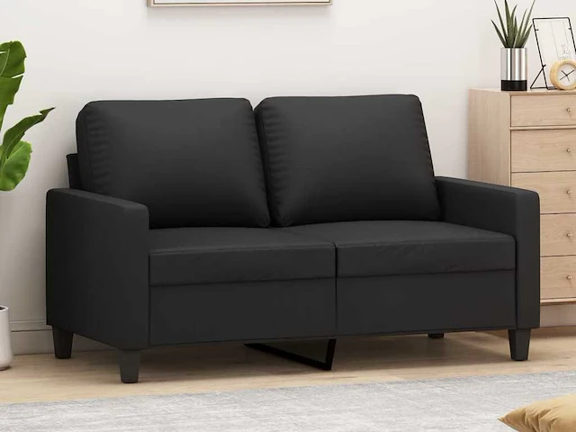 2-zitsbank zwart 120 cm - kunstleer - afbeelding 1 van  9