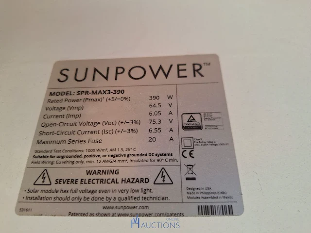 2 zonnepanelen sunpower - afbeelding 2 van  2