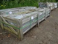 20 granieten platen gebrand en geborsteld met lijnen, 2 zijden afgewerkt grijs 220x30x3 (13,00m2) - afbeelding 3 van  7