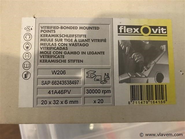 20 keramische slijpsteen op stift w206 - afbeelding 1 van  2