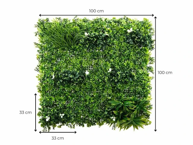 20 m² kunsthaag tropica - 100 x 100 cm - afbeelding 6 van  7