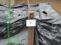 20 stuks grijs granieten platen voor tuinschermen en lage muurtjes gebrand en geborsteld met lijnen 1 zijde afgewerkt afm. 220x90x3 - afbeelding 2 van  5