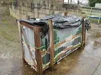 20 stuks grijs granieten platen voor tuinschermen en lage muurtjes gebrand en geborsteld met lijnen 1 zijde afgewerkt afm. 220x90x3 - afbeelding 3 van  5