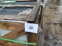 20 stuks grijs granieten platen voor tuinschermen en lage muurtjes gebrand en geborsteld met lijnen 1 zijde afgewerkt afm. 220x45x3 - afbeelding 2 van  6