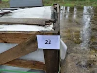 20 stuks grijs granieten platen voor tuinschermen en lage muurtjes gebrand en geborsteld met lijnen 1 zijde afgewerkt afm. 220x45x3 - afbeelding 2 van  6