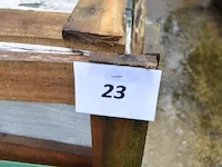 20 stuks grijs granieten platen voor tuinschermen en lage muurtjes gebrand en geborsteld met lijnen 2 zijden afgewerkt afm. 220x30x3 - afbeelding 2 van  5