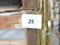 20 stuks grijs granieten platen voor tuinschermen en lage muurtjes gebrand en geborsteld met lijnen 2 zijden afgewerkt afm. 220x30x3 - afbeelding 2 van  5