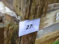 20 stuks grijs granieten platen voor tuinschermen en lage muurtjes gebrand en geborsteld met lijnen 2 zijden afgewerkt afm. 220x30x3 - afbeelding 2 van  5