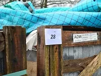 20 stuks grijs granieten platen voor tuinschermen en lage muurtjes gebrand en geborsteld met lijnen 2 zijden afgewerkt afm. 220x30x3 - afbeelding 2 van  5