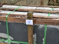 20 stuks grijs granieten platen voor tuinschermen en lage muurtjes gebrand en geborsteld met lijnen zijde afgewerkt afm. 220x90x3 - afbeelding 2 van  5