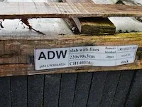 20 stuks grijs granieten platen voor tuinschermen en lage muurtjes gebrand en geborsteld met lijnen zijde afgewerkt afm. 220x90x3 - afbeelding 5 van  5