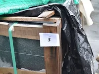 20 stuks grijs granieten platen voor tuinschermen en lage muurtjes gebrand en geborsteld met lijnen 2 zijde afgewerkt afm. 220x90x3 - afbeelding 2 van  5