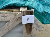 20 stuks grijs granieten platen voor tuinschermen en lage muurtjes gebrand en geborsteld met lijnen 2 zijden afgewerkt afm. 220x60x3 - afbeelding 2 van  5