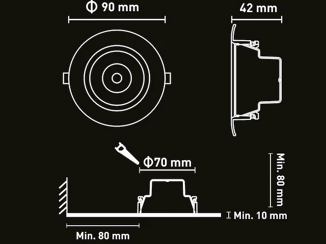 20 x 4.9w cct 3 kleur inbouwspot watredicht - afbeelding 4 van  4