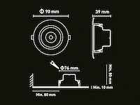 20 x 4.9w smd led inbouwspot 6000k zwart met lens - afbeelding 5 van  6