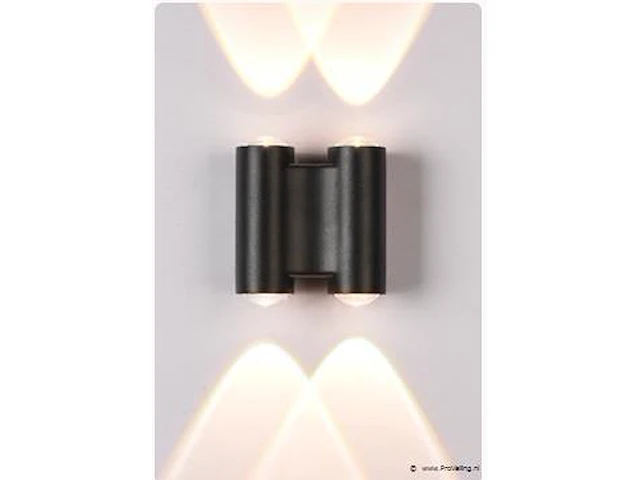20 x bidirectionele led wandlamp – 4w – 3500k – ip54 – zwart – sw-47-2 - afbeelding 1 van  3