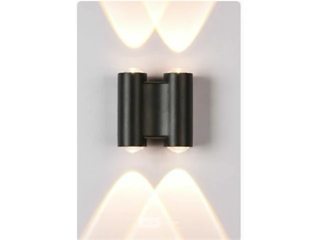 20 x bidirectionele led wandlamp – 4w – 3500k – ip54 – zwart – sw-47-2 - afbeelding 1 van  4