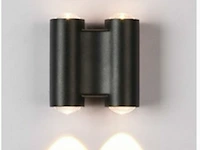 20 x bidirectionele led wandlamp – 4w – 3500k – ip54 – zwart – sw-47-2 - afbeelding 1 van  4