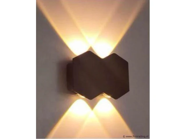 20 x bidirectionele led wandlamp – 4w – 3500k – ip54 – zwart – sw-51-2 - afbeelding 1 van  5
