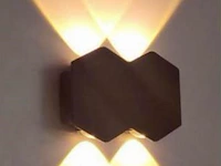 20 x bidirectionele led wandlamp – 4w – 3500k – ip54 – zwart – sw-51-2 - afbeelding 1 van  5
