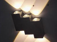 20 x bidirectionele led wandlamp – 6w – 3500k – ip54 – zwart – sw-45-3 - afbeelding 1 van  3