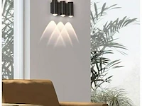 20 x bidirectionele led wandlamp – 6w – 3500k – ip54 – zwart – sw-47-3 - afbeelding 2 van  3