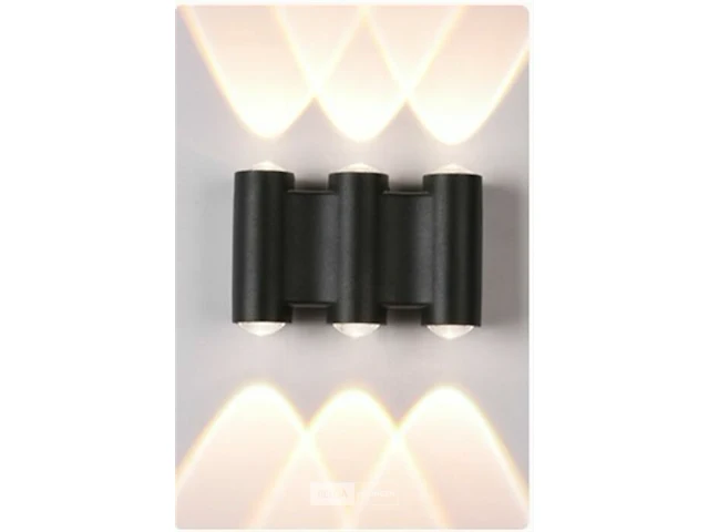 20 x bidirectionele led wandlamp – 6w – 3500k – ip54 – zwart – sw-47-3 - afbeelding 1 van  4