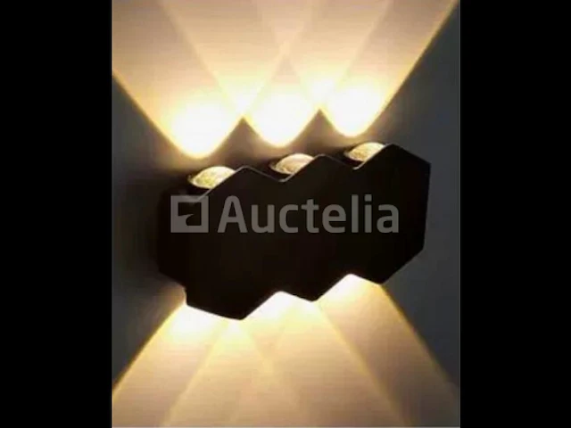 20 x bidirectionele led-wandlamp – 6w – 3500k – ip54 – zwart – sw-51-3 - afbeelding 2 van  5
