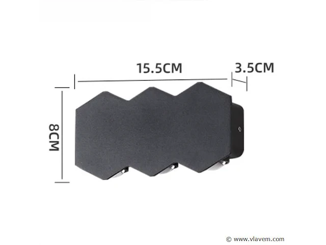 20 x bidirectionele led wandlamp – 6w – 3500k – ip54 – zwart – sw-51-3 - afbeelding 3 van  5