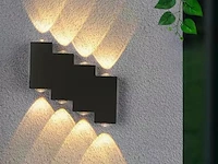 20 x bidirectionele led wandlamp – 8w – 3500k – ip54 – zwart – sw-45-4 - afbeelding 1 van  2