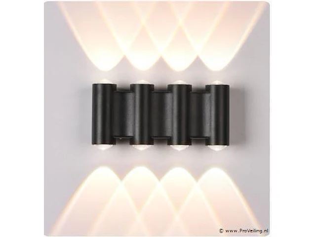20 x bidirectionele led wandlamp – 8w – 3500k – ip54 – zwart – sw-47-4 - afbeelding 1 van  3