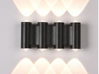 20 x bidirectionele led wandlamp – 8w – 3500k – ip54 – zwart – sw-47-4 - afbeelding 1 van  3